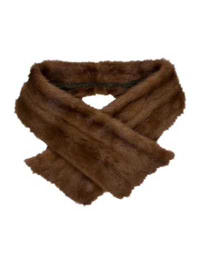 Pre-owned Fur Scarf In Brown