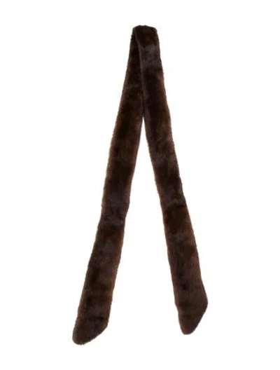 Pre-owned Fur Scarf In Brown