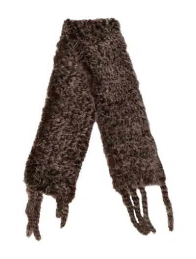 Pre-owned Fur Scarf In Brown
