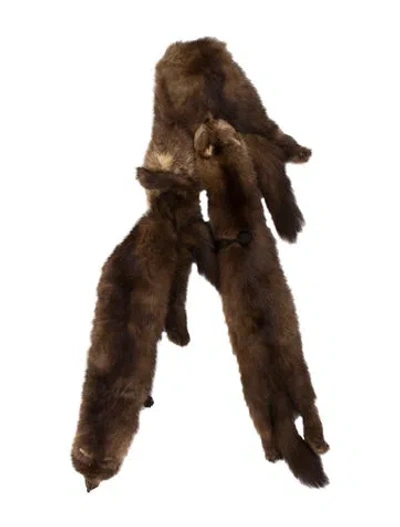 Pre-owned Fur Scarf In Brown
