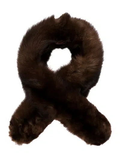 Pre-owned Fur Scarf In Brown