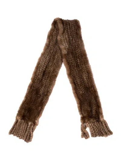 Pre-owned Fur Scarf In Brown