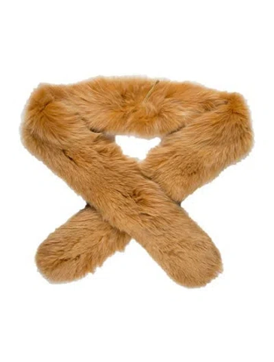 Pre-owned Fur Scarf In Brown