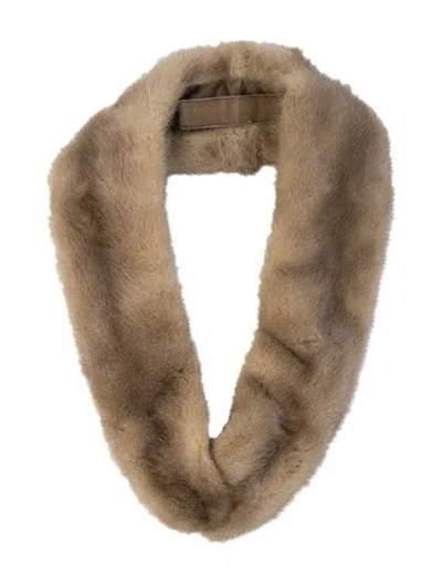 Pre-owned Fur Scarf In Brown