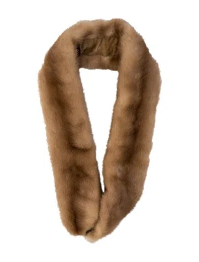 Pre-owned Fur Scarf In Brown