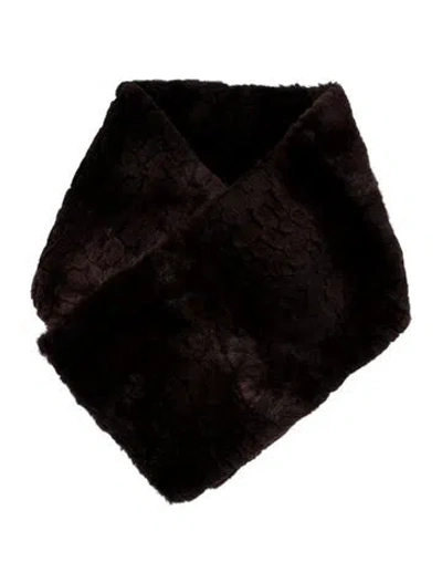Pre-owned Fur Scarf In Burgundy