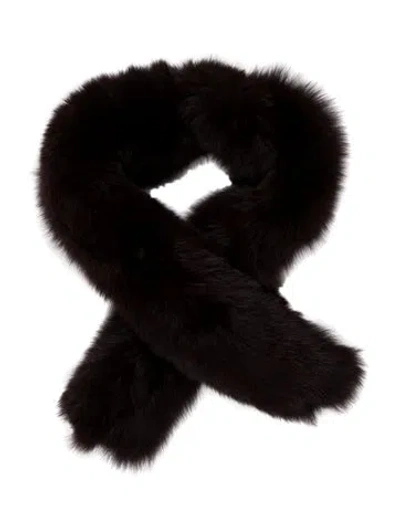 Pre-owned Fur Scarf In Burgundy