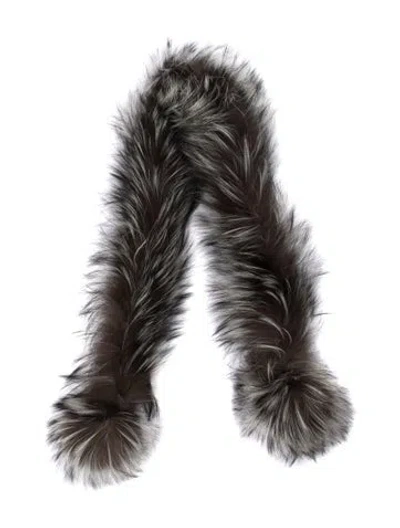 Pre-owned Fur Scarf In Gray