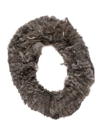 Pre-owned Fur Scarf In Gray