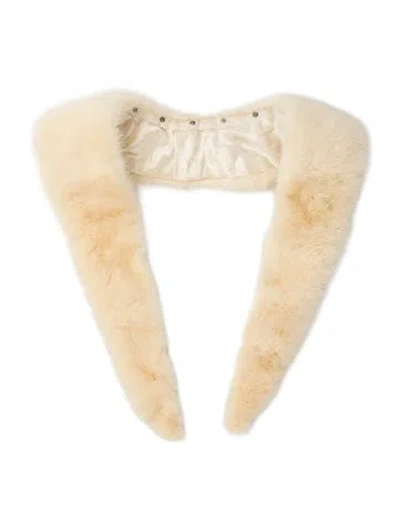 Pre-owned Fur Scarf In Neutral