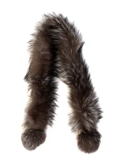 Pre-owned Fur Scarf In Neutral