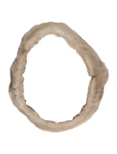 Pre-owned Fur Scarf In Neutral