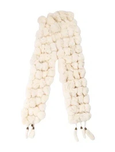 Pre-owned Fur Scarf In Neutral