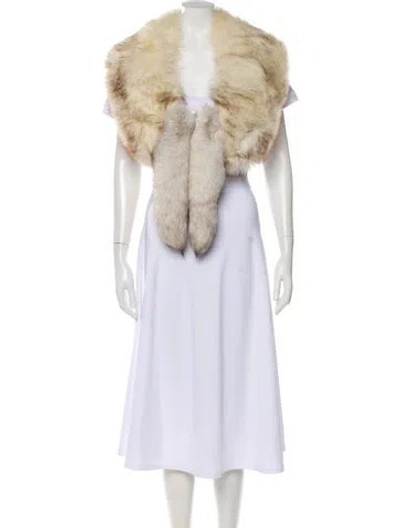 Pre-owned Fur Scarf In Neutral
