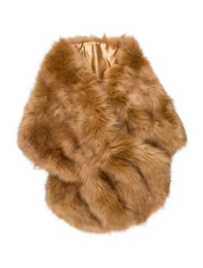 Pre-owned Fur Scarf In Neutral