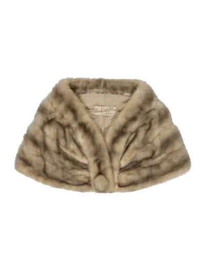 Pre-owned Fur Scarf In Neutral