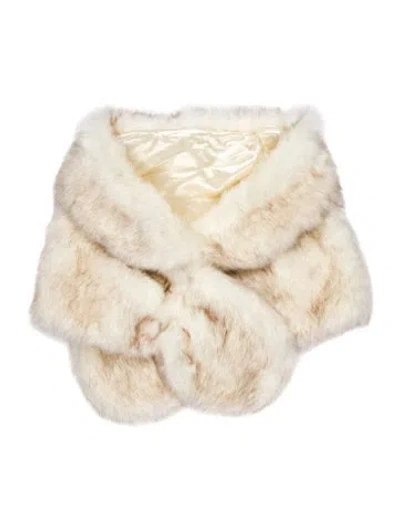 Pre-owned Fur Scarf In Neutral