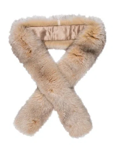 Pre-owned Fur Scarf In Neutral