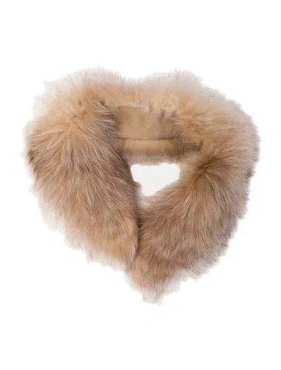 Pre-owned Fur Scarf In Neutrals
