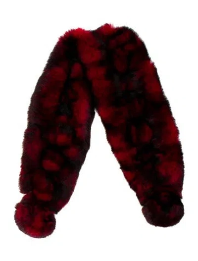 Pre-owned Fur Scarf In Red