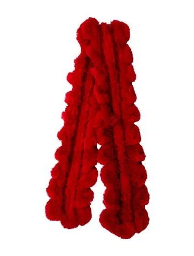 Pre-owned Fur Scarf In Red