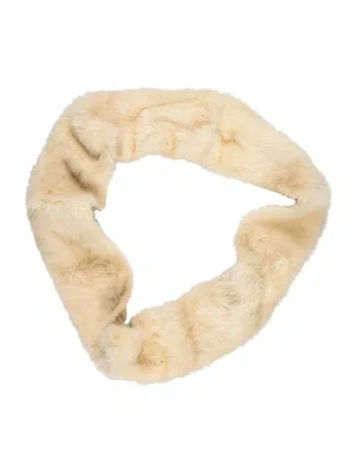 Pre-owned Fur Scarf W/ Tags In Neutrals