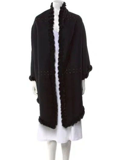 Pre-owned Fur Shawl In Black