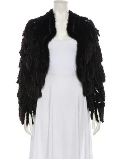 Pre-owned Fur Shawl In Brown