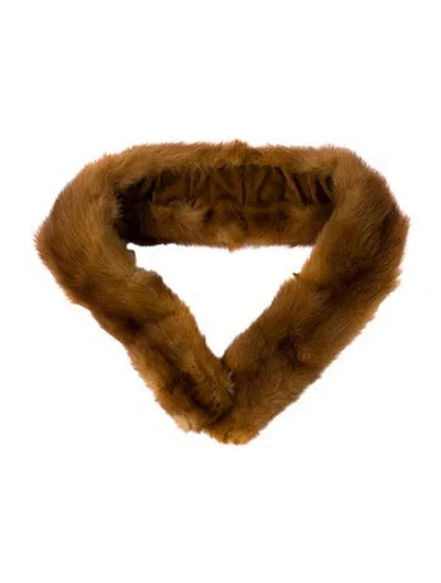Pre-owned Fur Shawl In Brown