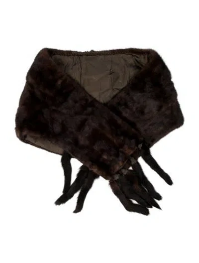 Pre-owned Fur Shawl In Brown
