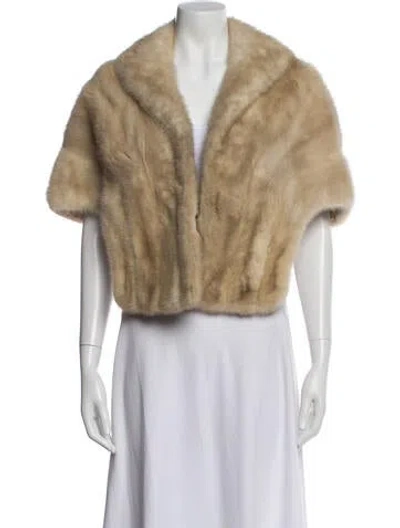 Pre-owned Fur Shawl In Brown