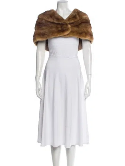 Pre-owned Fur Shawl In Brown