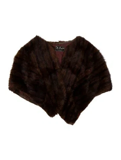 Pre-owned Fur Shawl In Brown