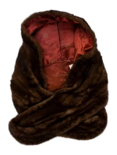 Pre-owned Fur Shawl In Brown