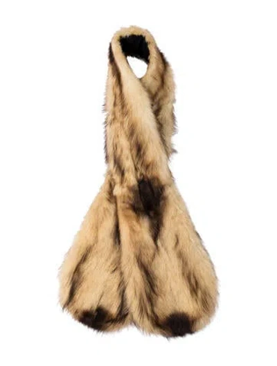 Pre-owned Fur Shawl In Brown