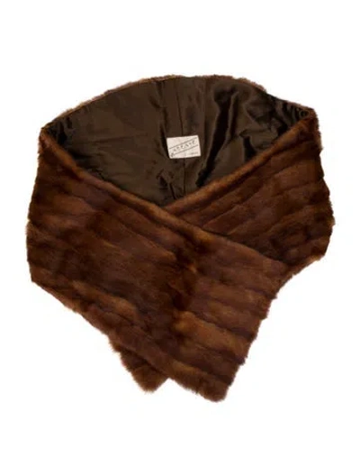 Pre-owned Fur Shawl In Brown
