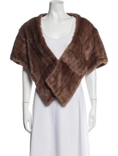 Pre-owned Fur Shawl In Brown