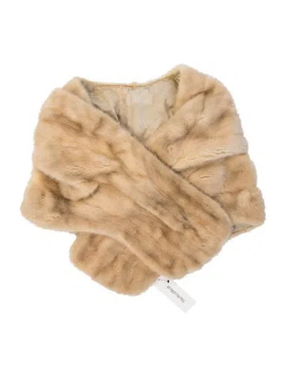Pre-owned Fur Shawl In Brown