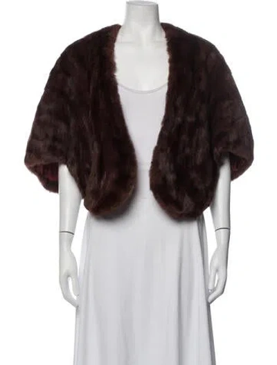 Pre-owned Fur Shawl In Brown
