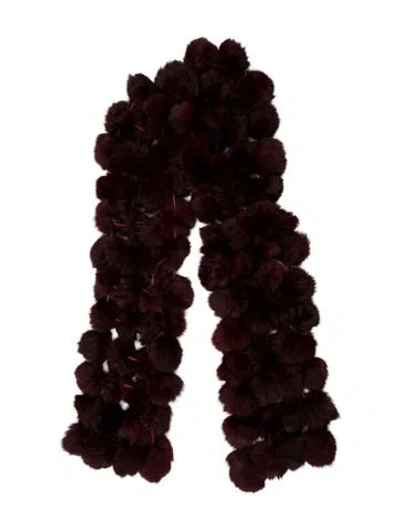 Pre-owned Fur Shawl In Burgundy
