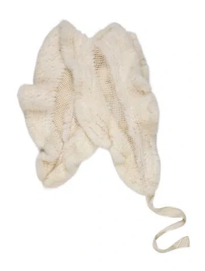Pre-owned Fur Shawl In Neutral