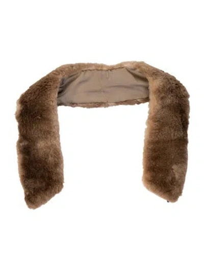 Pre-owned Fur Shawl In Neutrals