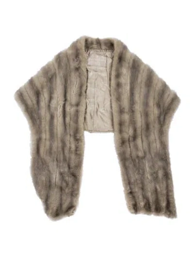 Pre-owned Fur Shawl In Neutrals