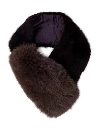 Pre-owned Fur Shawl In Purple