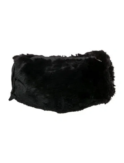Pre-owned Fur Shearling Clutch In Black