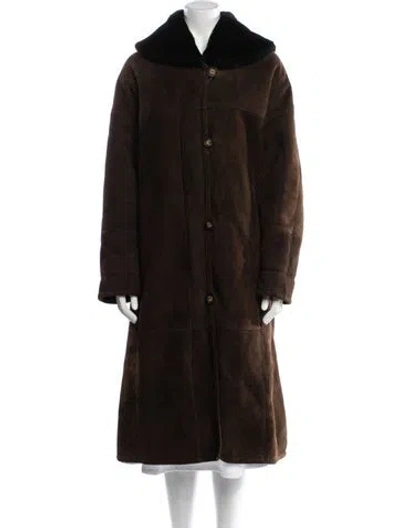 Pre-owned Fur Shearling Coat In Brown