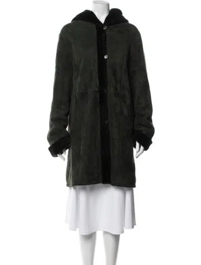 Pre-owned Fur Shearling Coat In Green