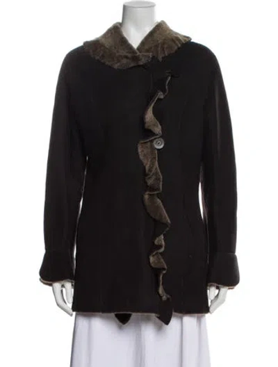 Pre-owned Fur Shearling Evening Jacket In Black