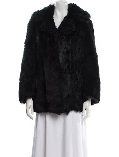 Pre-owned Fur Shearling Faux  Coat In Black
