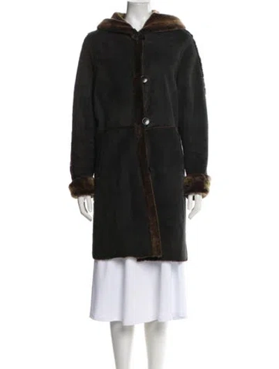 Pre-owned Fur Shearling Faux  Coat In Black